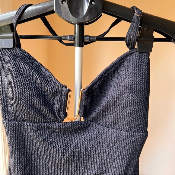 NEW River Island Textured Bandeau Swimsuit One Piece Sz 12 - Picture 4 of 8